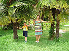 Парк Ривьера - фото - с Глебом под пальмами