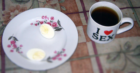 Завтрак по Дюкану на стадии Атака - яйца и чай