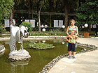 Парк Ривьера - фото - с цаплями и с Глебом у пруда