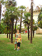 Парк Ривьера - фото - стройные пальмочки по дороге из парка