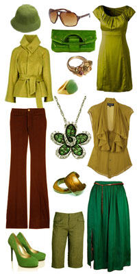 зелено-коричневая одежда